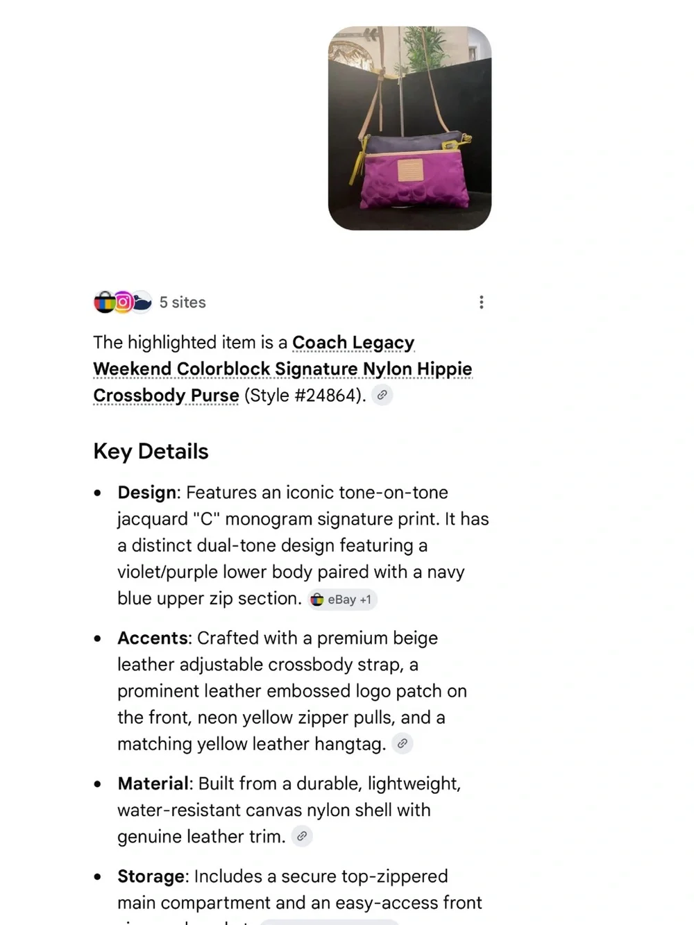 Coach #178 Legacy Weekend Colorblock Signature Nylon Hippie Crossbody